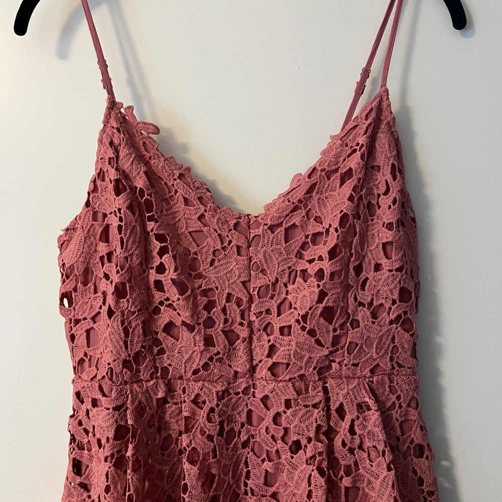 Pink Lace Midi Dress